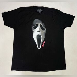 Ghost Face The Icon Of Halloween Graphic T-shirt Men XXL Black Short Sleeve